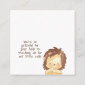 Leo Safari Baby Dusche Windeln Raffle Umschließung Begleitkarte (Rückseite)