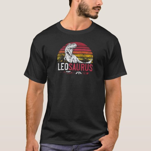 Leo Saurus Funny Personalized Dinosaur T Rex Name  T-Shirt (Vorderseite)