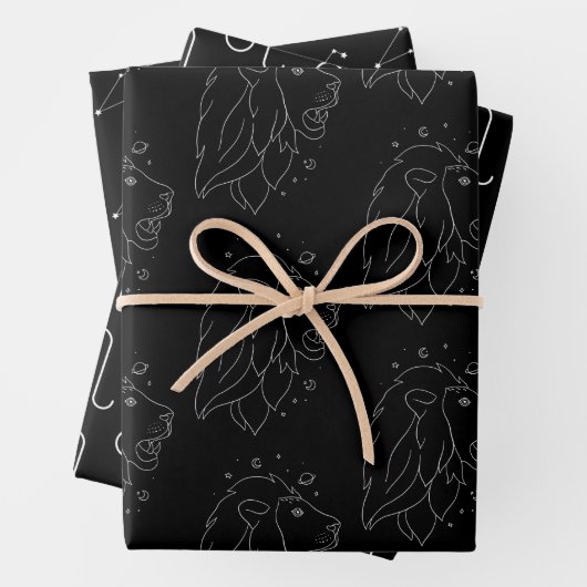 Leo-Set von 3 Wrapping Paper-Sets Geschenkpapier Set (Beispiel)