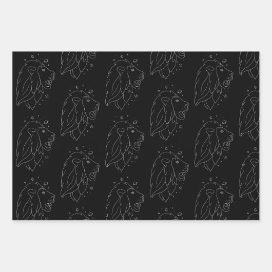 Leo-Set von 3 Wrapping Paper-Sets Geschenkpapier Set (Vorderseite)