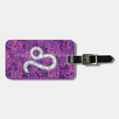 Leo Sign auf Pink Fuchsia Digital Camouflage Gepäckanhänger (Vorderseite horizontal)