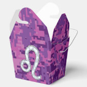 Leo Sign auf Pink Fuchsia Digital Camouflage Geschenkschachtel (Geöffnet)