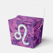 Leo Sign auf Pink Fuchsia Digital Camouflage Geschenkschachtel (Vorderseite)