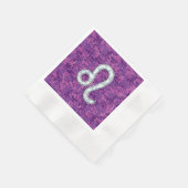 Leo Sign auf Pink Fuchsia Digital Camouflage Serviette (Ecke)