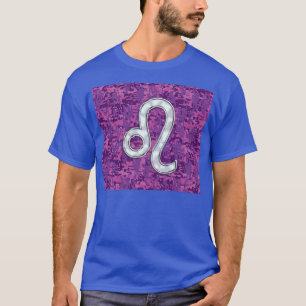 Leo Sign auf Pink Fuchsia Digital Camouflage T-Shirt
