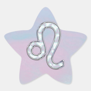 Leo Sign on Pastels Nacre Mutter von Pearl Style Stern-Aufkleber