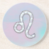 Leo Sign on Pastels Nacre Mutter von Pearl Style Untersetzer (Vorne)