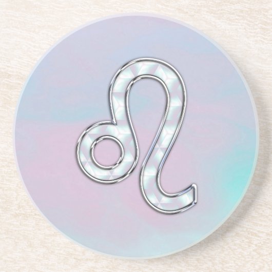 Leo Sign on Pastels Nacre Mutter von Pearl Style Untersetzer (Vorne)