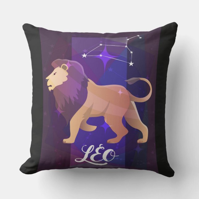 Leo Sign Throw Kissen (Vorderseite)