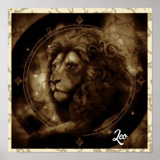 Leo Sign Wall Art Poster (Vorne)
