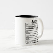 Leo Star Sign Nutrition - Statistiken Zweifarbige Tasse (VorderseiteRechts)