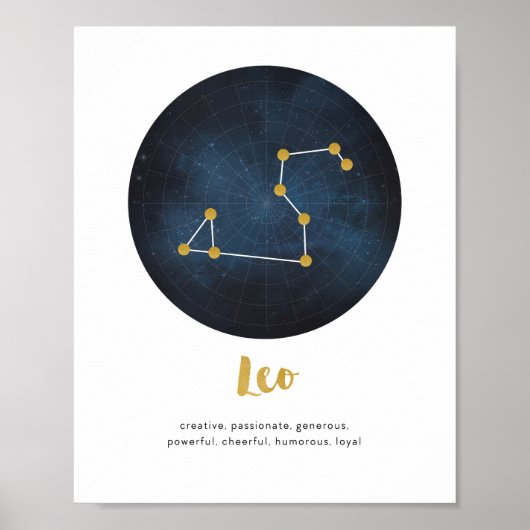 Leo star sign print poster (Vorne)