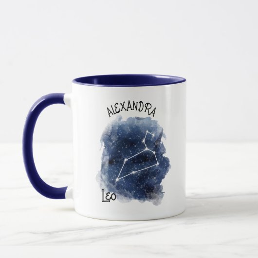 Leo Starry Night Constellation Individuelle Name Tasse (Links)