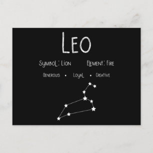 Leo-Sternbild Astrologie Horoskop Geschenk Postkarte