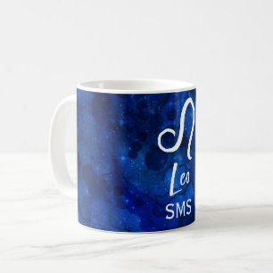 Leo-Sternbild Dunkelblaues Galaxie-Monogramm Kaffeetasse