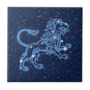Leo-Sternbild und Sonnenzeichen mit Sternen Kerami Fliese