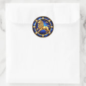 ♌ Leo Sternzeichen-Emblem Klassischer Aufkleber Ge (Tasche)
