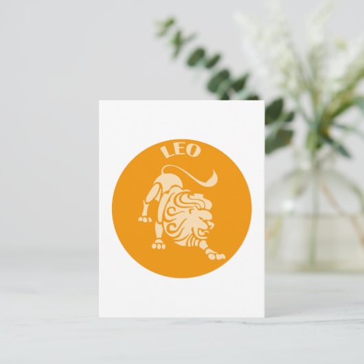 Leo, Sternzeichen, Horoskop, Astrologie Postkarte (Stehend Vorderseite)