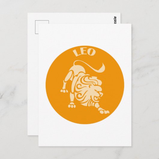 Leo, Sternzeichen, Horoskop, Astrologie Postkarte (Vorne/Hinten)