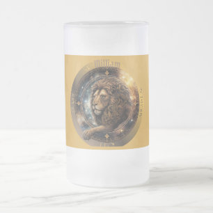 Leo Sternzeichen individuell anpassbar Mattglas Bierglas