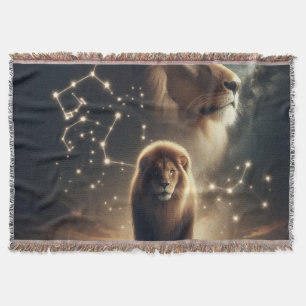Leo-Sternzeichen-Kunst - Majestätischer Löwe und S Decke