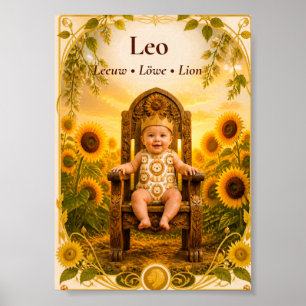 Leo-Sternzeichen-Kunst Traumhafte Astrologie-Kol Poster