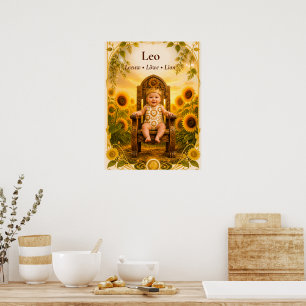 Leo-Sternzeichen-Kunst Traumhafte Astrologie-Kol Poster