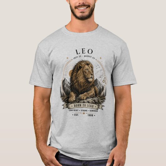 Leo-Sternzeichen-Löwe Herren T-Shirt (Vorderseite)