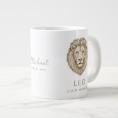 Leo-Sternzeichen personalisierter Name & Geburtsda Jumbo-Tasse (Vorderseite Rechts)