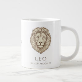 Leo-Sternzeichen personalisierter Name & Geburtsda Jumbo-Tasse