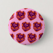Leo-Sternzeichen-Schmetterlingsherz-Geburtstagstor Button (Vorderseite)