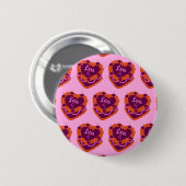 Leo-Sternzeichen-Schmetterlingsherz-Geburtstagstor Button (Vorne & Hinten)