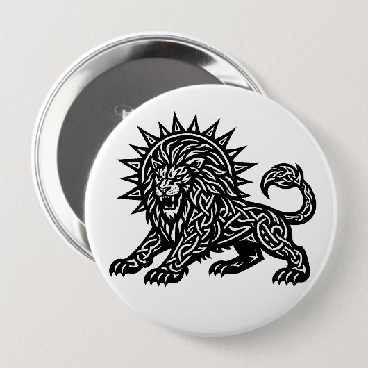 Leo Sternzeichen Sonnenmähne Löwe | BurnsInHell Button (Vorne & Hinten)