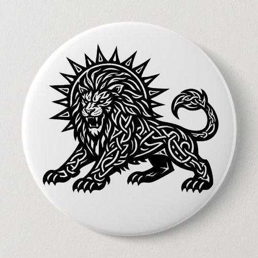 Leo Sternzeichen Sonnenmähne Löwe | BurnsInHell Button (Vorderseite)