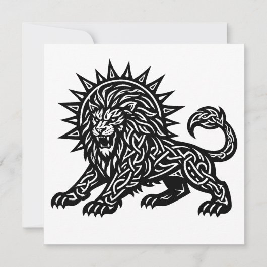 Leo-Sternzeichen Sonnenmähne Löwe | BurnsInHell Einladung (Vorderseite)