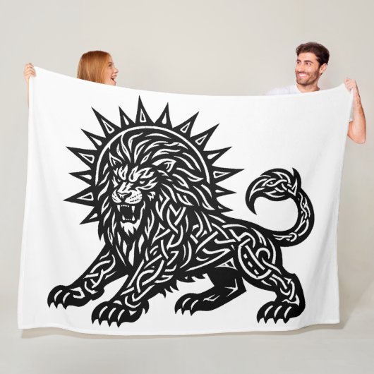 Leo Sternzeichen Sonnenmähne Löwe | BurnsInHell Fleecedecke (Beispiel)