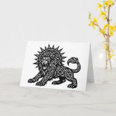Leo Sternzeichen Sonnenmähne Löwe | BurnsInHell Karte (Gelbe Blume)