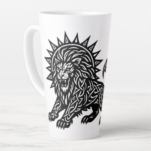 Leo Sternzeichen Sonnenmähne Löwe | BurnsInHell Milchtasse (Linke Ecke)