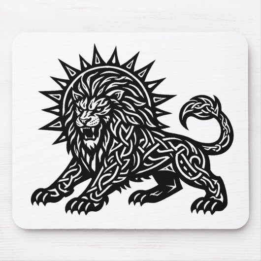 Leo Sternzeichen Sonnenmähne Löwe | BurnsInHell Mousepad (Vorne)