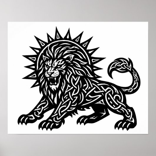 Leo Sternzeichen Sonnenmähne Löwe | BurnsInHell Poster (Vorne)