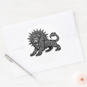 Leo Sternzeichen Sonnenmähne Löwe | BurnsInHell Runder Aufkleber (Umschlag)