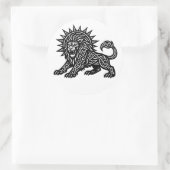 Leo Sternzeichen Sonnenmähne Löwe | BurnsInHell Runder Aufkleber (Tasche)