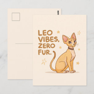 Leo-Sternzeichen-Sphynx-Katze Süße Illustrationsku Postkarte