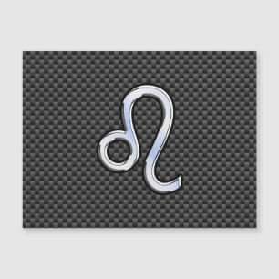 Leo-Sternzeichen-Symbol auf Holzkohle-Kohlenstofff Magnetkarte