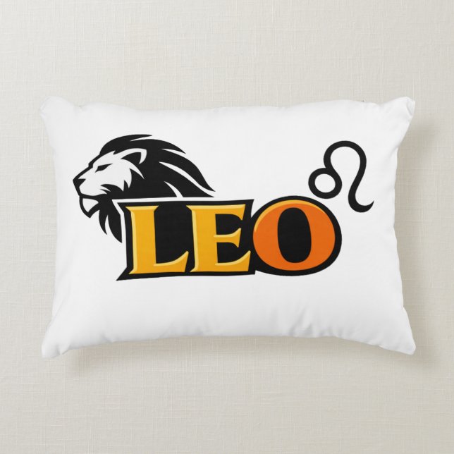 Leo-Sternzeichen Varsity Gold Ästhetik Dekokissen (Vorderseite)