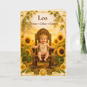 Leo-Sternzeichenkarte Traumhafte Astrologie-Koll Feiertagskarte