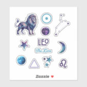 Leo-Sternzeichens-Sticker-Sammlung Aufkleber (Blatt)