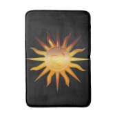 Leo Sun Fire Sign Birth Monat Black Red & Gold Badematte (Vorderseite Vertikal)