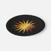 Leo Sun Fire Sign Birth Monat Rot & Gold Pappteller (Schrägansicht)