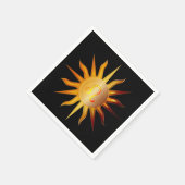 Leo Sun Fire Sign Birth Monat Rot & Gold Serviette (Ecke)